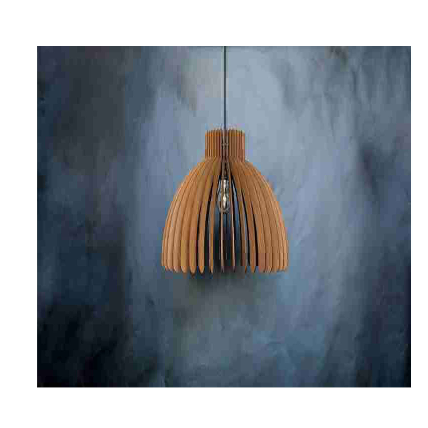 NAZRANA Wooden Pendants Ceiling Lamp | Brown | 8x16 inch