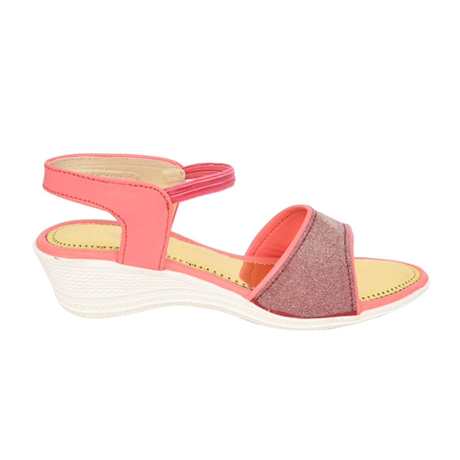 Racecourse Girl's Wedges Heel Glitter Sparkle News Sandal With the Heel Height of 1.5 Inch 3010 Pink(Pack of 8)